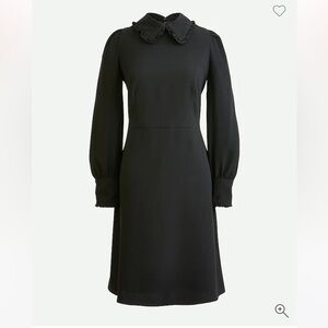 J.Crew Women's Black A-Line Long Sleeve Dress with Ruffle Collar Sz 6 AT591 A24